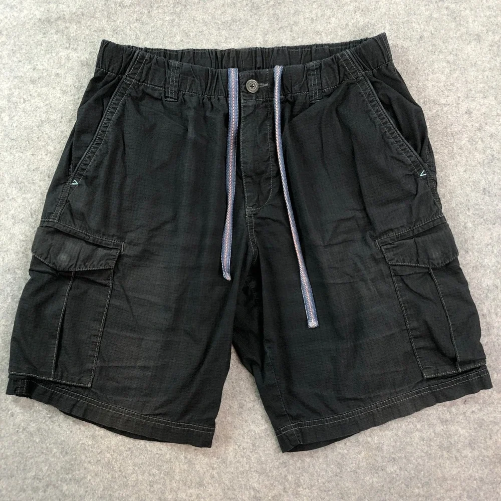 Tommy Bahama Mens Cargo Shorts M Black Resort Island Cotton Blend Casual Relax